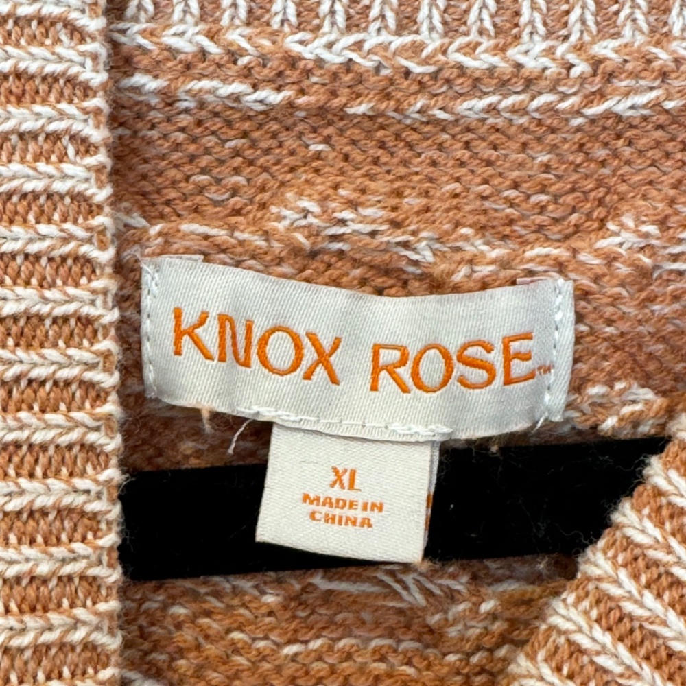 Brown and White Mock Turtleneck Pullover Sweater from Knox Rose - Picture 4 of 7